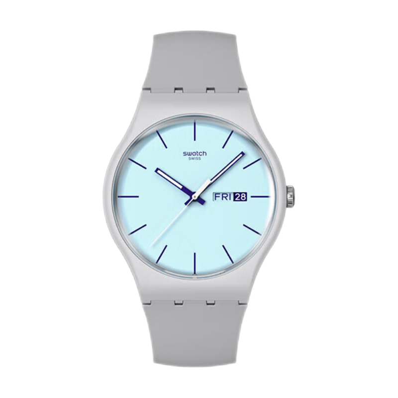 Swatch Swiss Watch, Casual Trendy Quartz Watch for Middle And High School Exams, Gift for Girlfriend, Holiday Present, Ice Blueberry