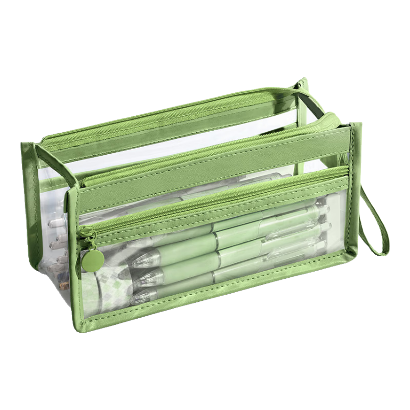 Shuxing Three-Layer Transparent Pencil Case, Exam-Specific Large Capacity, High School Entrance Exam Stationery Bag, Aesthetically Pleasing Simple Pencil Box, for Girls And Boys in Primary And Secondary Schools