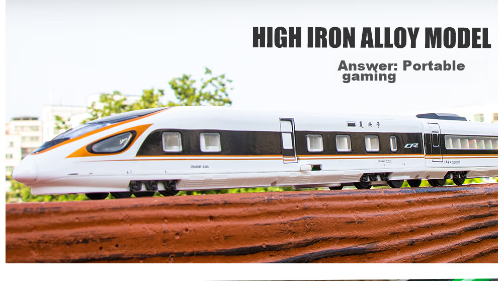 Heimanba Alloy Train Revival Double-Section Golden Dragon Electric Train, High-Speed Rail Children's Toy Model, Collectible Display Piece Gift 10