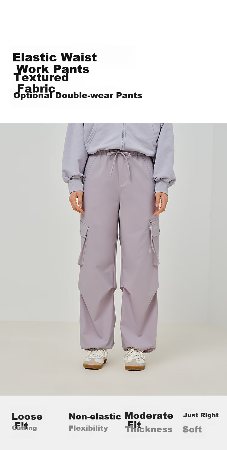 Semir Women's Casual Pants with Elastic Waist, Textured Fabric, Loose Wide-Leg Drawstring Trousers for Spring Season 101125127016A 3