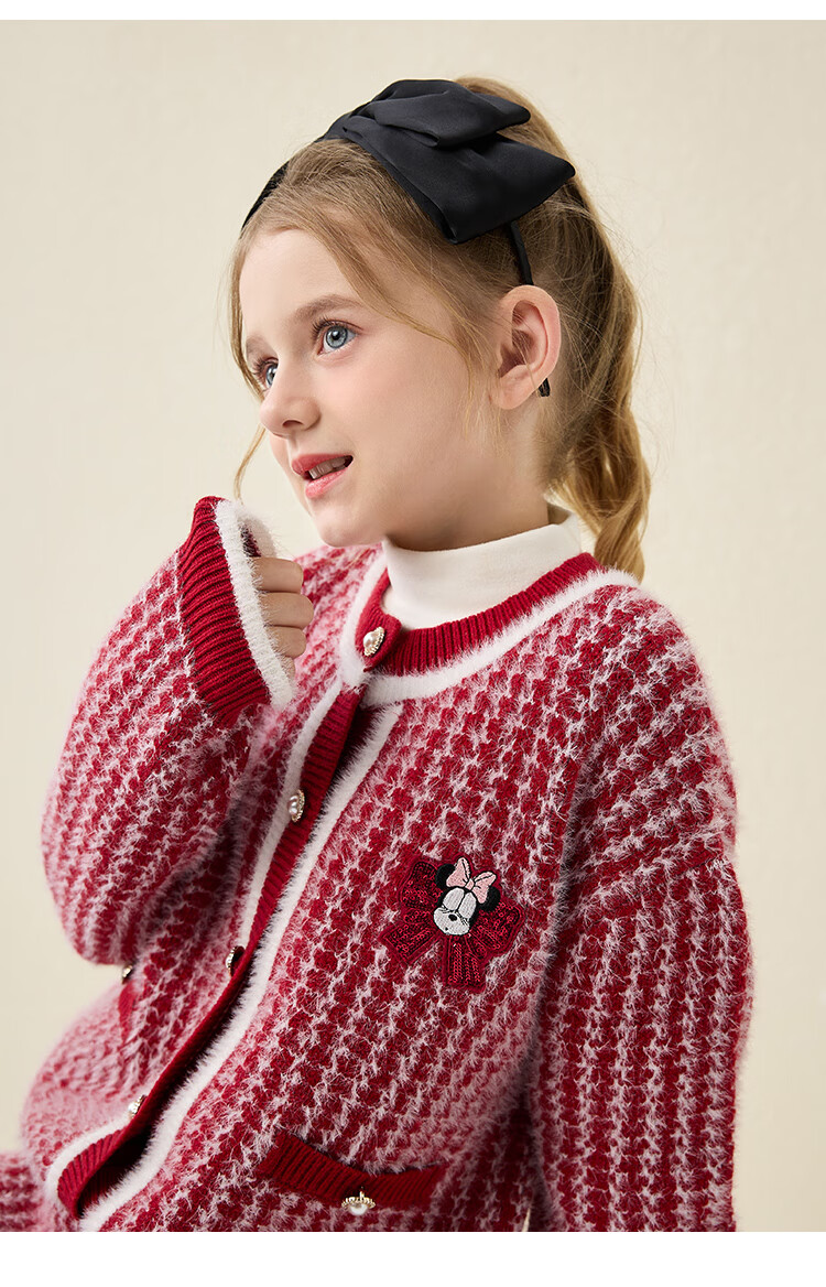 DISNEY Children's Girls' Outfit Set, Dress with Thick Sweater, Red New Year's Outfit, Winter 2023 DB331TE16, Bright Red, Size 110 21