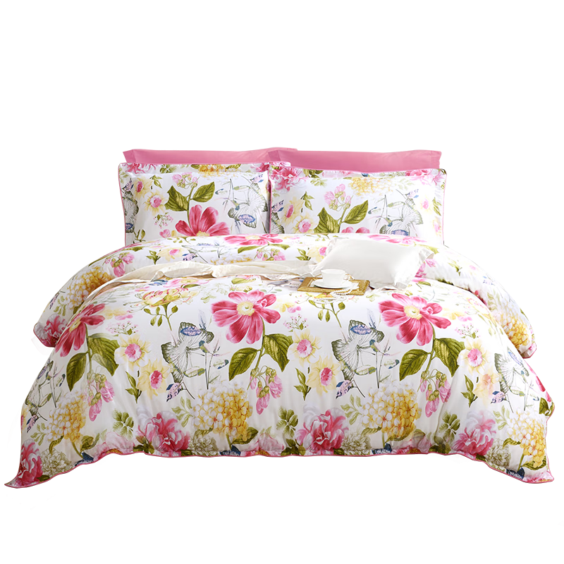 FUANNA Cotton Bedding Set, 100% Pure Cotton Bedsheet And Duvet Cover, Single/double Bed Linen Set for 1.5m Bed, Home Furnishing Store