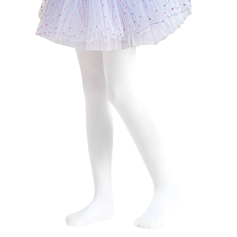 Zhiyouban Girls' Dance Tights Children's Pantyhose Spring Autumn Thin Leggings Summer Lightweight Practice Ballet White Stockings