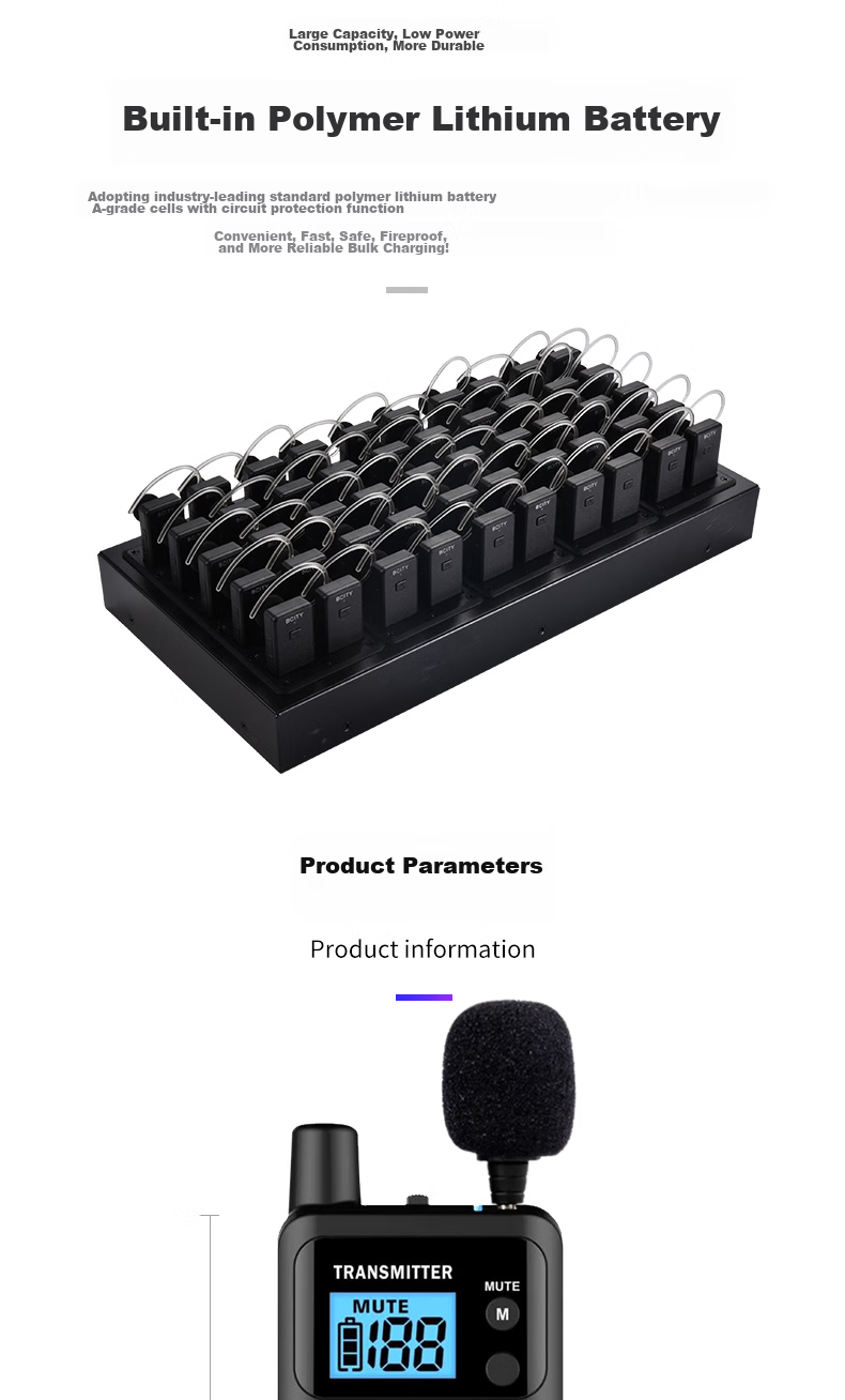 Bcity Wireless Tour Guide System for Factory Tours, Reception Interpretation, And Group Guiding 711R Tour Guide Multi-Channel Wireless System for up to 20 People 11
