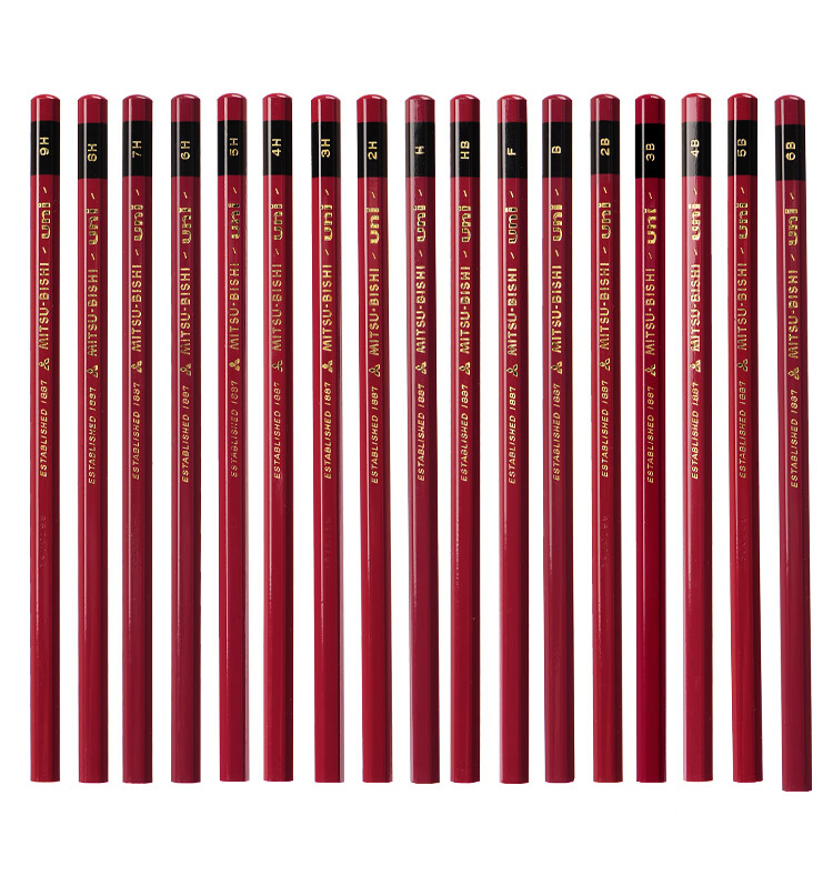 Uni Mitsubishi Back to School Gold 6B Wooden Pencil Set 12pcs/Box with Eraser 1887 11