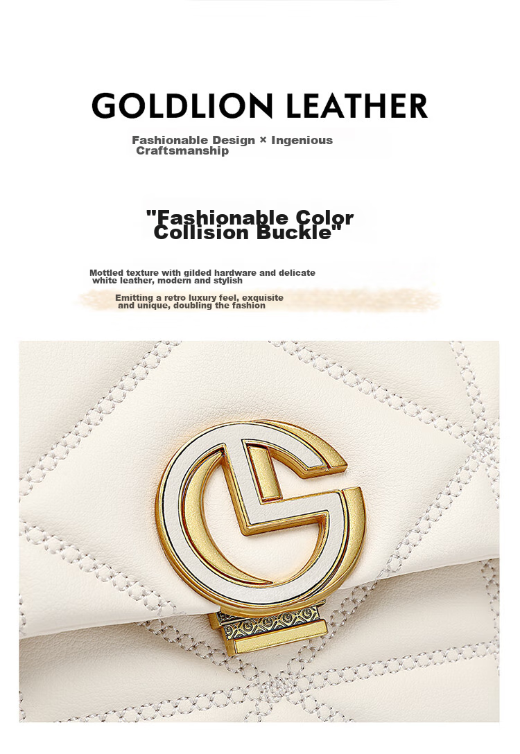 Goldlion Women's Handbag, Fashionable Shoulder Bag, Chain Bag, Crossbody Small Square Bag, Birthday Gift 8
