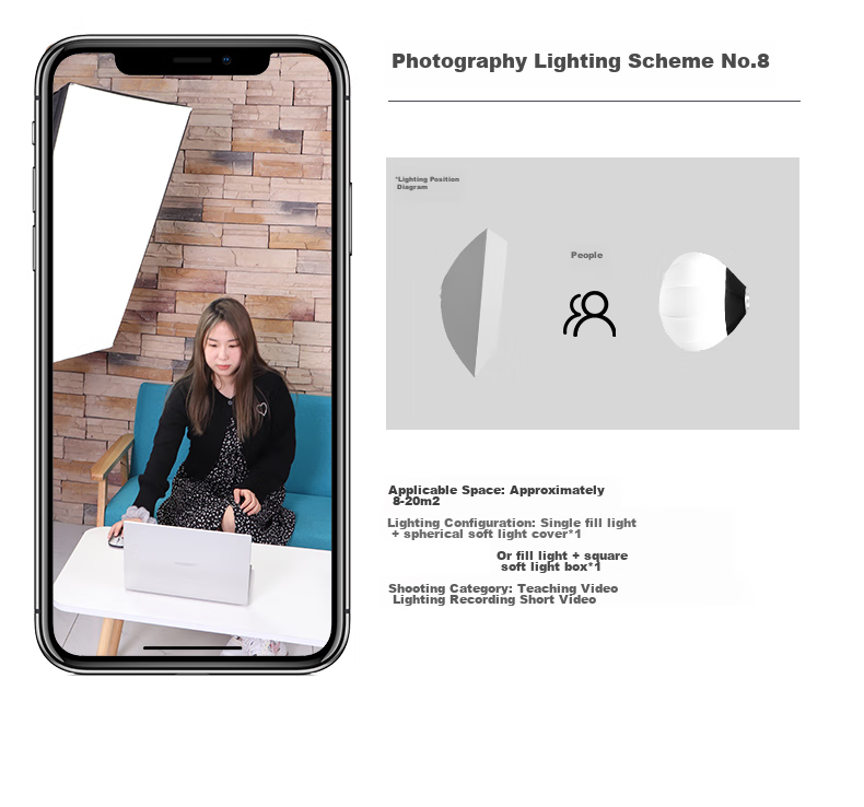Hakutatz LG-300W Deep Softbox Kit, Live Streaming Fill Light, Professional Photography Lighting, Soft Sunlight Lamp, Continuous Light, Children's Portrait Photography, Video Portrait, Streamer Clothing Light Box Equipment 23
