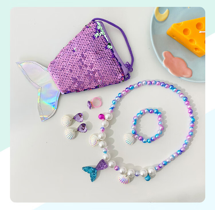 CHIMERA 6-Piece Mermaid Jewelry Set, Decorative Accessories for Children, Girls, And Young Women, Mid-Autumn Festival Gift 14