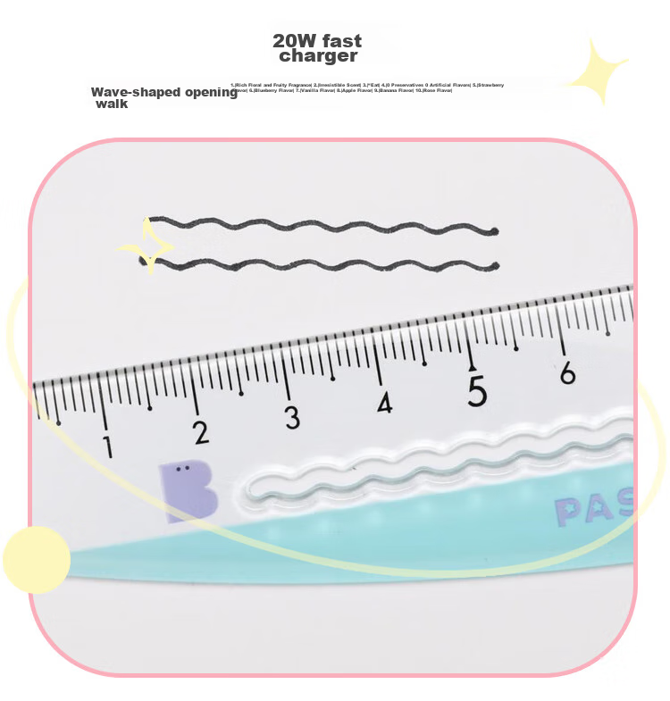 KOKUYO Light-Colored Planet · 15cm Wave Curved Ruler, Transparent Scale, Safe without Sharp Edges, Convenient Line Marking, Purple, WSG-CLJ150NV 6