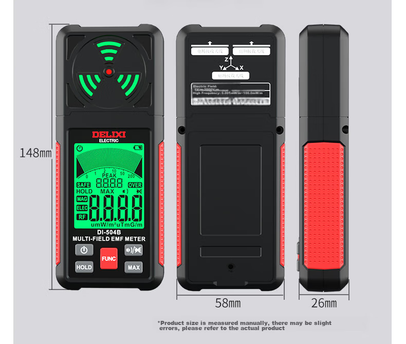 DELIXI ELECTRIC Electromagnetic Radiation Tester, High-Frequency DI504A, Home-Use Electromagnetic Field Radiation Detector 15