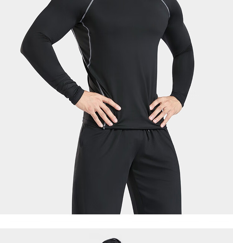 Fandimu Sports Set for Men, Three-Piece Fitness Outfit, Tight-Fitting Shirt for Running, Basketball, Badminton, Quick-Drying Breathable Weight Loss Wear 24