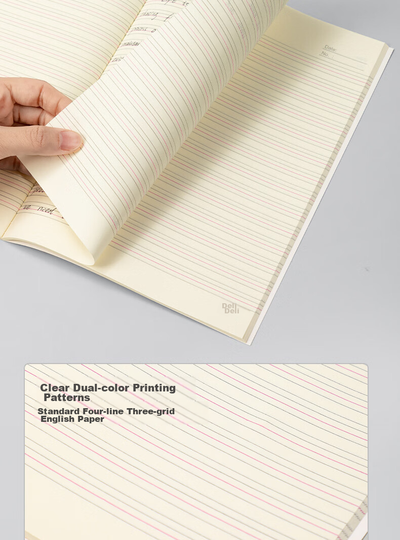 Deli 4 B5 Notebooks, 50 Sheets Each, Student English Exercise Books, Practice Notebooks, Stationery EFB550-01 5