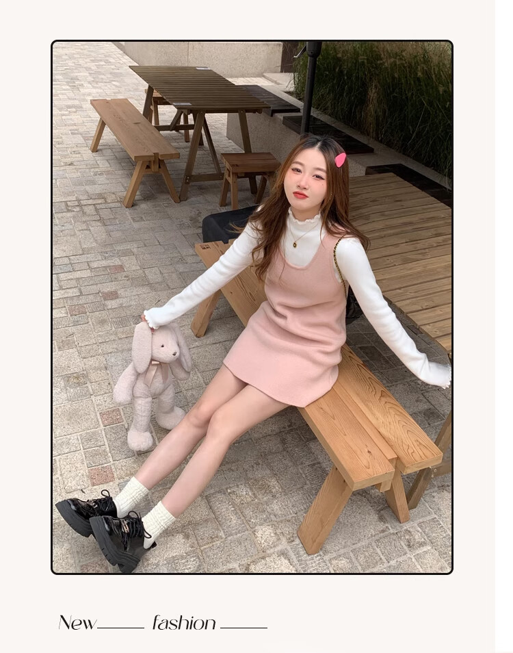 XUEXIMAN Knitted Sweater for Women, 2025 New Style, Solid Color Inner Layer, Semi-Turtleneck Top, Versatile Ruffle Trim Base Layer for Spring And Autum 18
