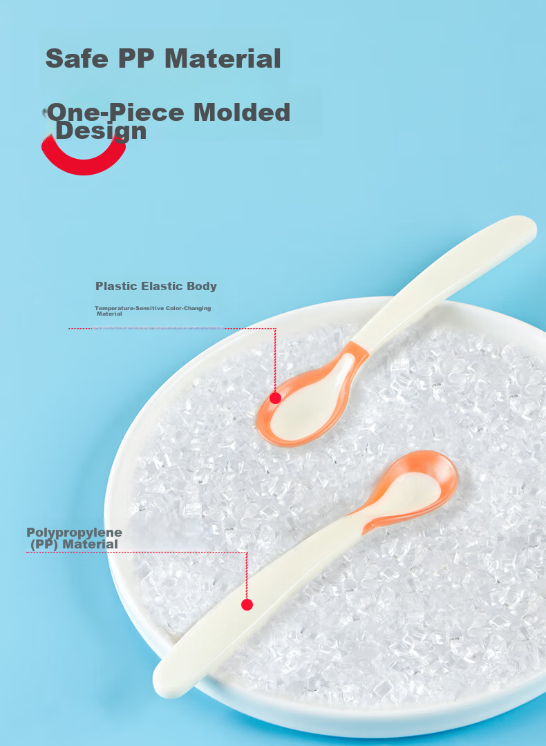 Evorie Baby Spoon And Soup Ladle, Children's Tableware with Temperature Sensing, Set of Two (Off-White), for Ages 0 And Above 6