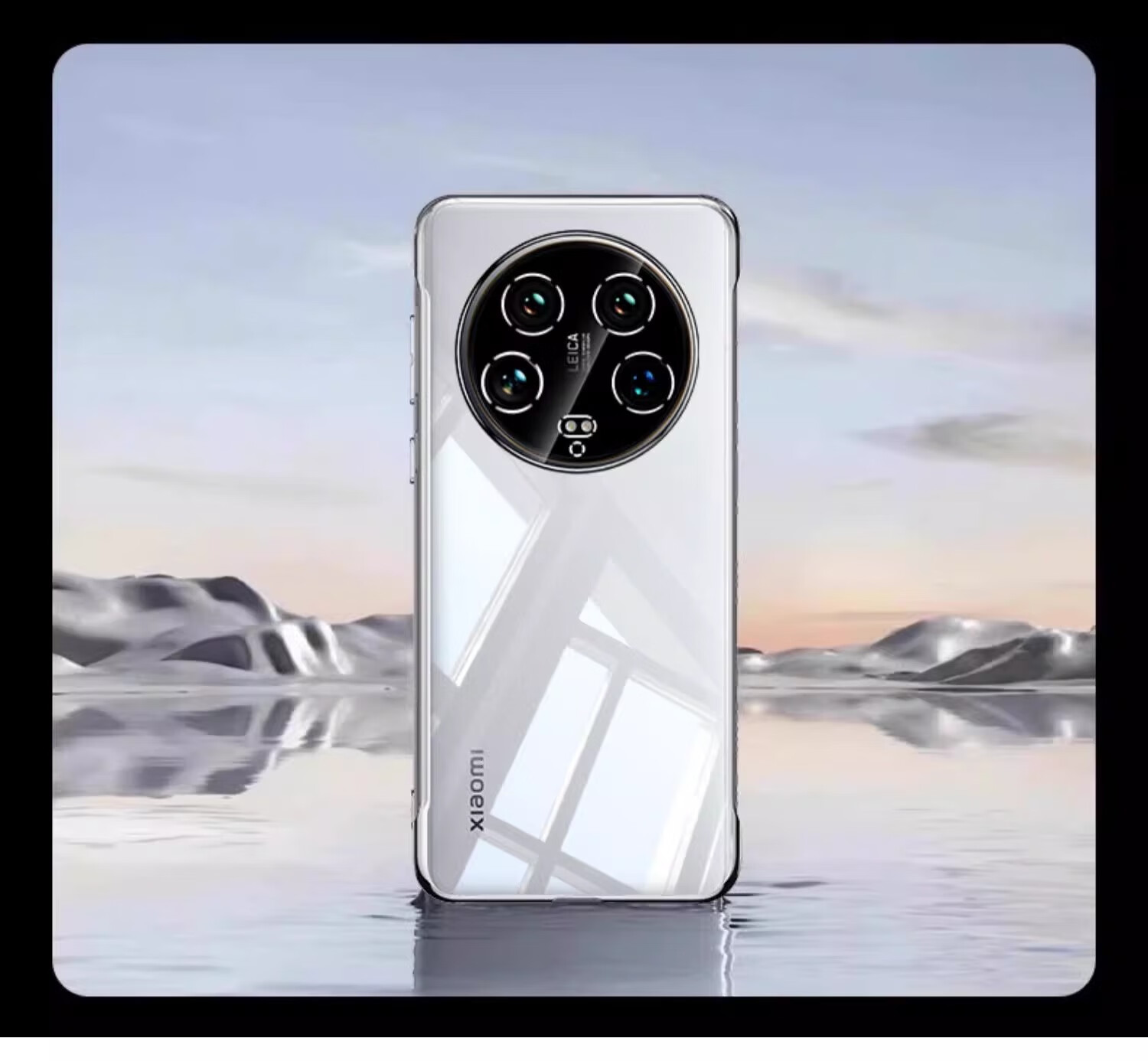 Hongzhuo Xiaomi 14 Case Ultra-Thin Transparent Shockproof Protective Cover with Electroplated Borderless Design Heat Dissipation Luxury Full Coverage HD Lens Simple Unisex Graphite Black 10