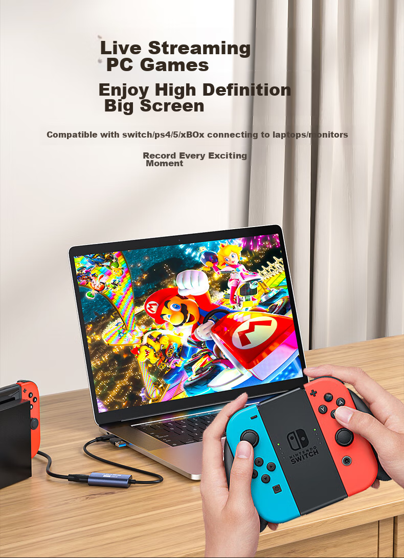 Acasis Video Capture Card for Switch/PS5/Smartphones/Tablets IPad/Cameras, 1080P HD Live Streaming Capture Device MS2130, Game Screen Casting And Recording VC-002 6