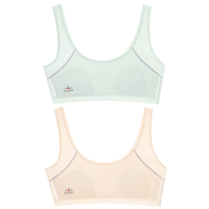 Hodohome Girls' Underwear, Puberty Stage Two, Wireless Bra, Anti-Nipple Show, Mesh Breathable Vest 006 A85