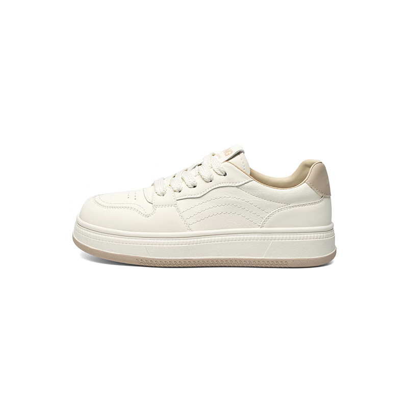 RED DRAGONFLY Casual Sneakers, Spring Women's Shoes, Student Thick-Soled Versatile White Shoes WTB15203, Beige/khaki Color, Size 37