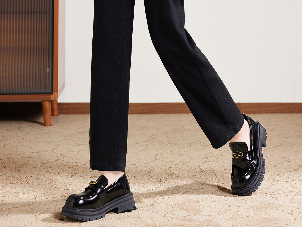 PinCai Women's Jeans, Spring And Autumn Black Straight-Leg Trousers, Slimming And Heightening Effect, Casual Denim Long Pants P143N1009 57