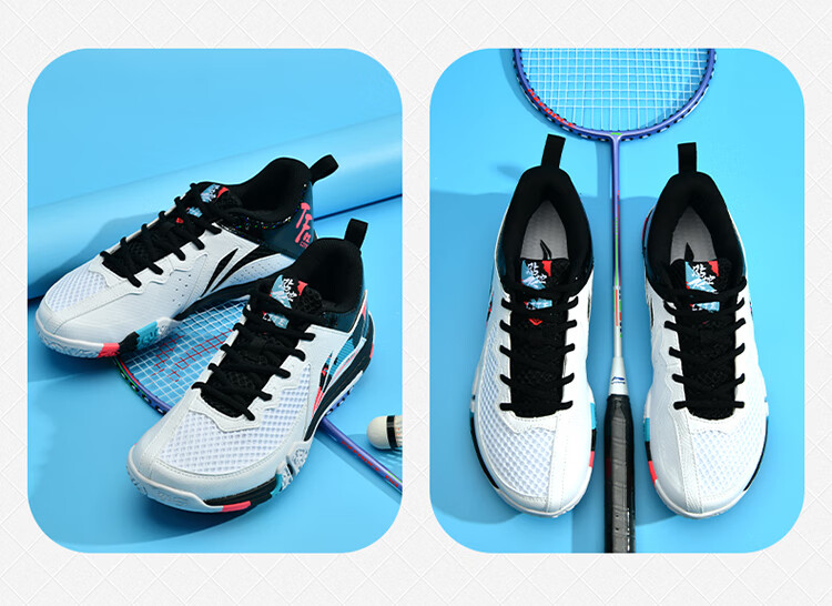 Li-Ning Badminton Shoes for Men And Women, Ground-Hugging Flight LITE Wide-Fit Training Competition Shuttlecock Shoes Second And Third Generatio 10