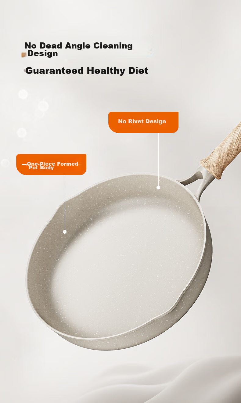 Joyoung Frying Pan, Oil-Gathering Breakfast Pan, Non-Stick Pan, Flat-Bottom Pan for Eggs And Steak, Magnetic Heating Compatible, Universal 28cm 12