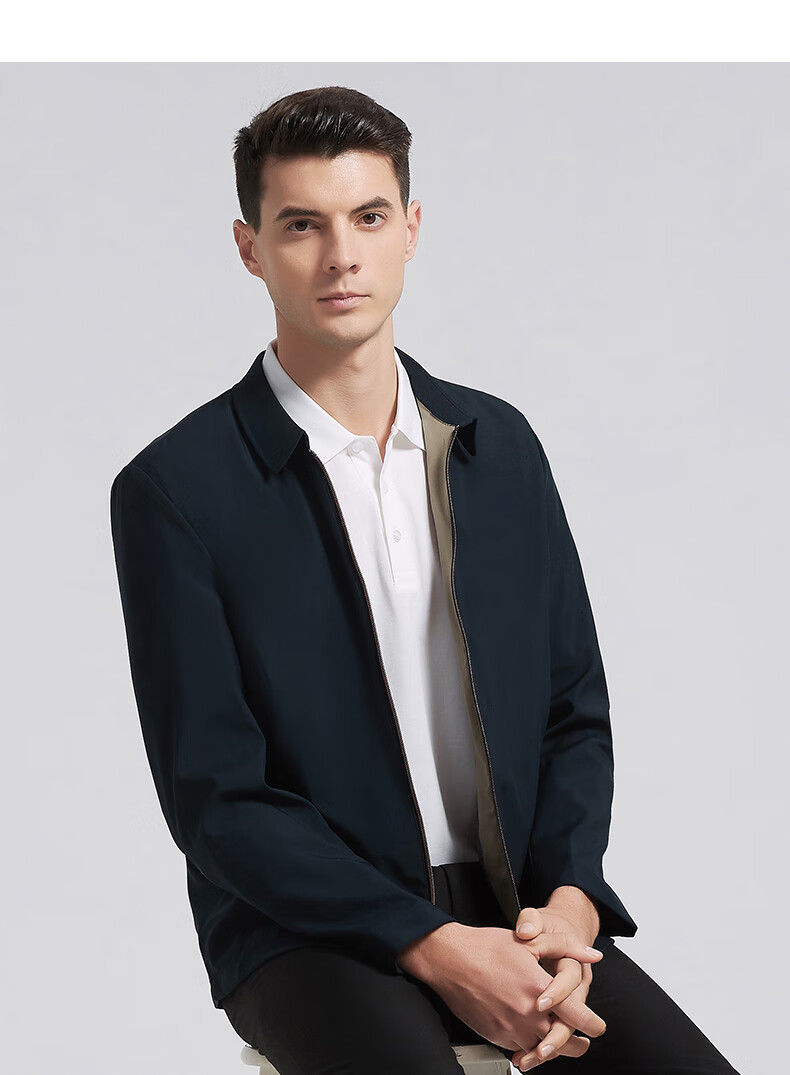 FIRS [Triple Protection] Executive Jacket for Men, Seamless Lapel Coat, Business Commute Wrinkle-Resistant Civil Servant Outerwear, Black 11