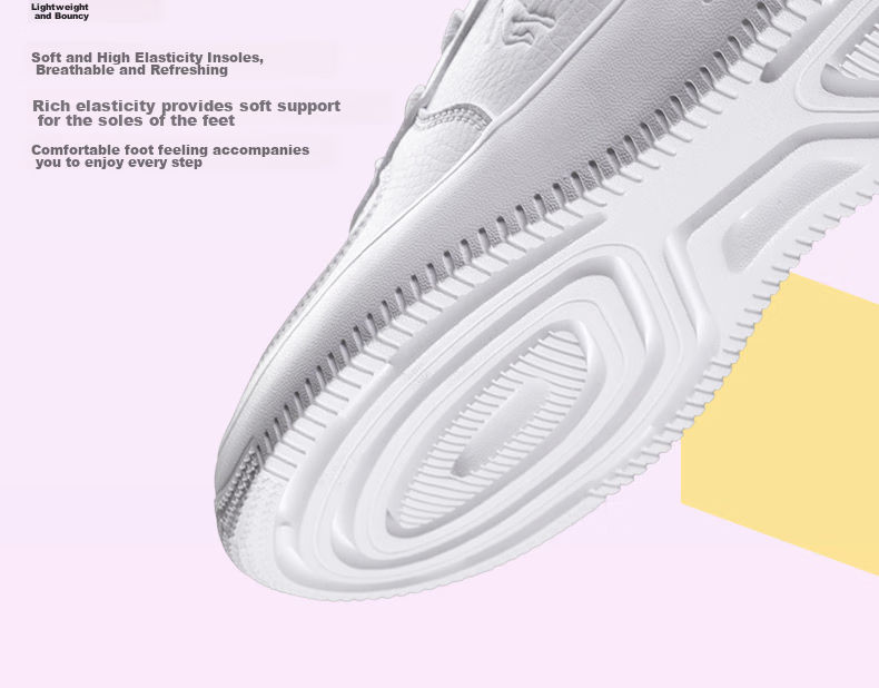 QIAODAN Women's Sneakers, Breathable Summer Sports Shoes, Casual Trendy Air Force One Style, Thick-Soled Height-Increasing White Shoes 13