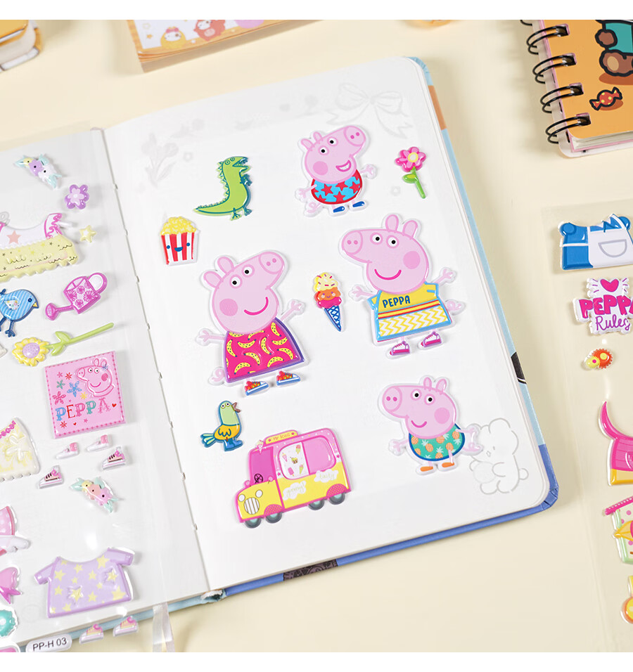 Danmiqi Peppa Pig Children's 3D Cartoon Stickers, Foam Stickers, Reward Stickers for Boys And Girls, Decorative Stickers, Toy Gift 4