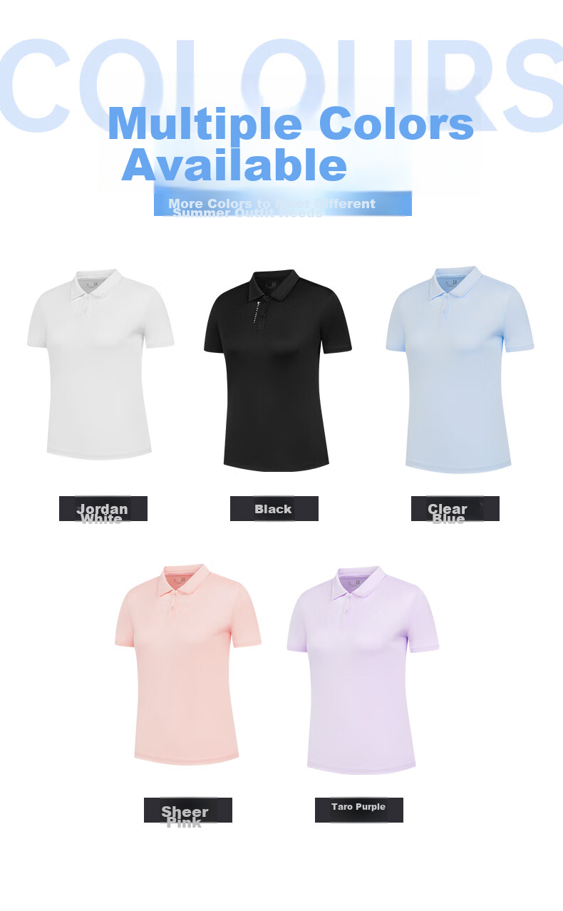 QIAODAN POLO Shirt, Women's T-Shirt, Comfortable Business Casual, Summer Quick-Dry Short Sleeve, Ladies' Sports Top 5