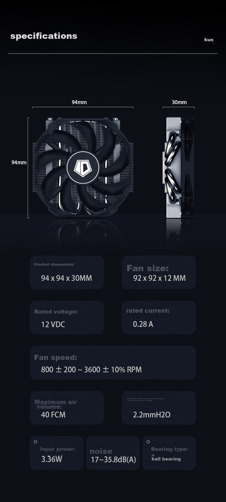 ID-COOLING (Kuren) Low-Profile CPU Air Cooler with 4 Heat Pipes, 30mm Height, Compatible with LGA1200/1700/115X Platforms, IS-30i BLACK 9
