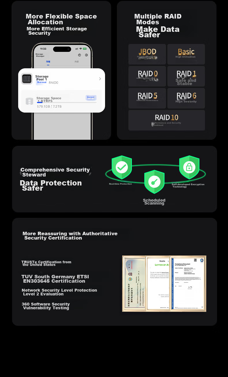 UGREEN Private Cloud DXP4800 Plus, 8GB RAM, Four-Bay 10 Gigabit NAS Network Storage Server, Home Personal Hard Drive, AI Photo Album File Data Backup, Compatible with IPhone 18 13