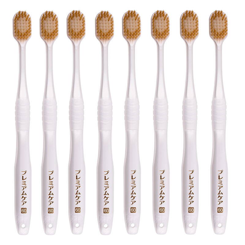 EBISU 48-Hole Wide-Head Ultra-Soft Toothbrush for Adults, Cleans Mouth, Relieves Sensitivity, 8-Pack Family Pack, Random Colors