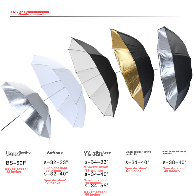 JINBEI S-32 Soft Light Sun Umbrella Professional Soft Light Umbrella Photography Umbrella Nylon Umbrella High-Quality Soft Light Umbrella, 33 Inches (80cm) 5