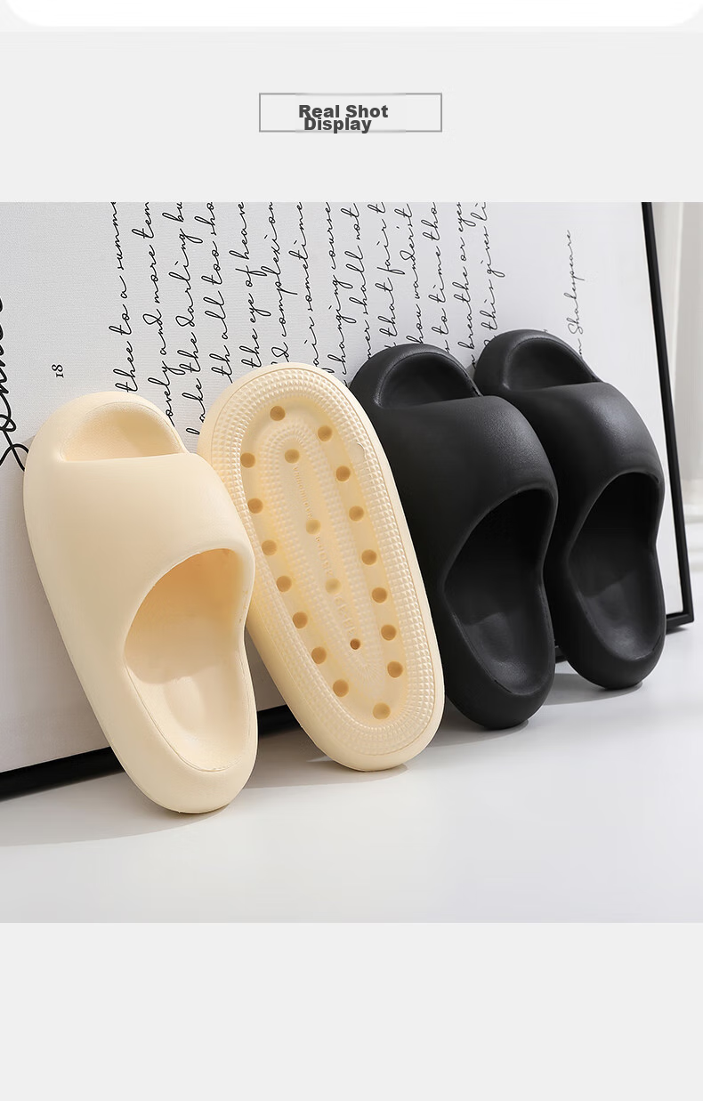 GUOLUOFEI Squishy Feeling Slippers for Men, Summer Thick-Soled EVA Bathroom Couple Sandals for Women, Suitable for Outdoor Wear, Pink, Size 36-37 9