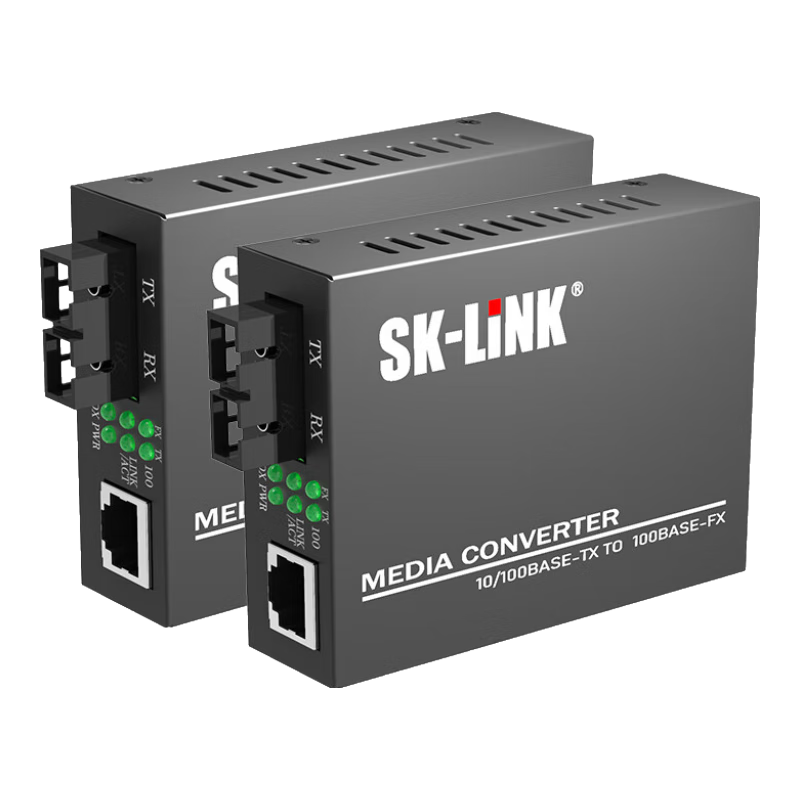 SK-LINK Gigabit Fiber Optic Transceiver Single-Mode Single-Fiber Optical-Electrical Converter Lightning And Surge Protection SC Interface Telecom-Grade Adaptive 3KM Pair SK-SG711A/B