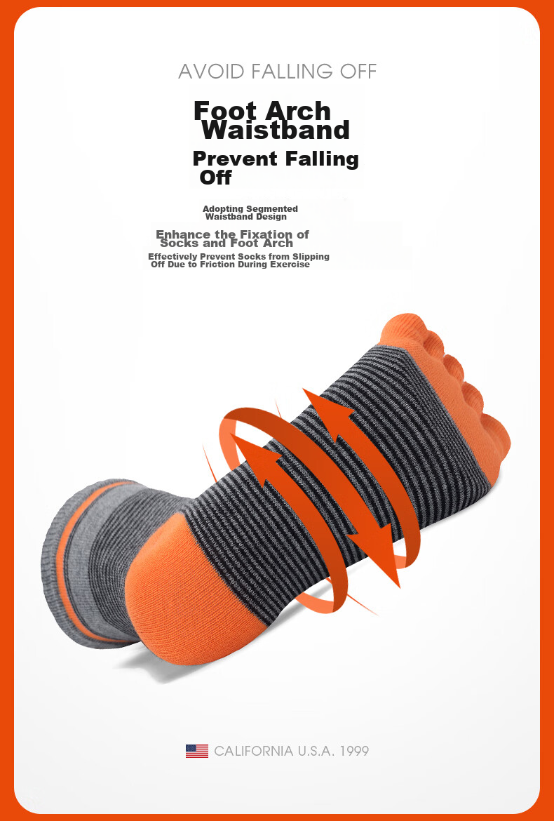 TFO Competition-Grade Five-Toe Outdoor Socks, Non-Slip Wear-Resistant Hiking And Mountaineering Socks Sports Socks 2202418 Men's Bright Blue 6