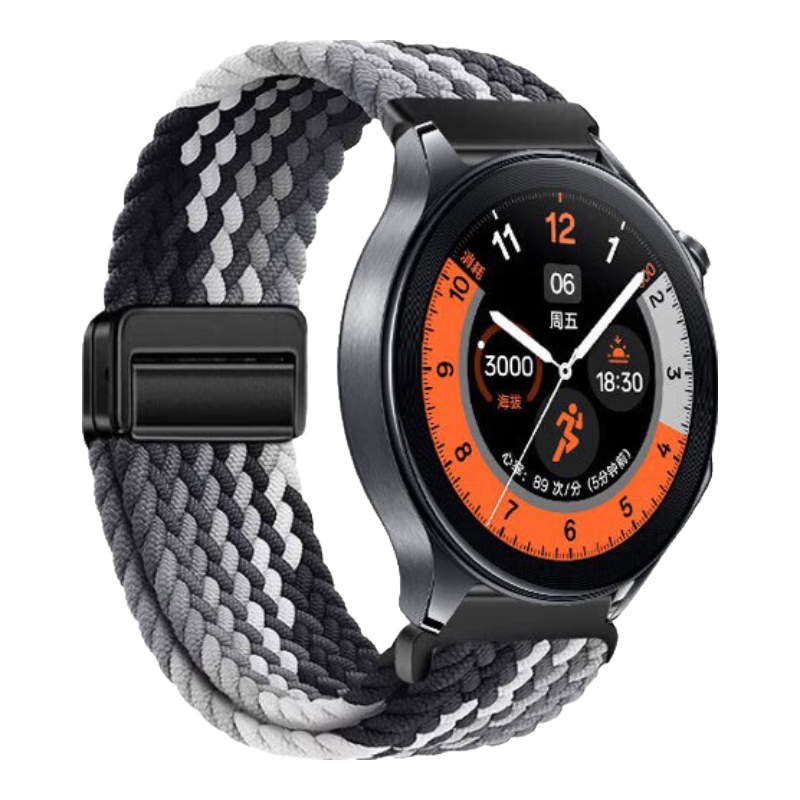 CangHua Compatible with OPPO Watch X3/Watch X2 Strap, Woven for Watch4Pro/watch S/X/OnePlus Watch 2, Nylon Magnetic Breathable Quick-Release Band for Men And Wome