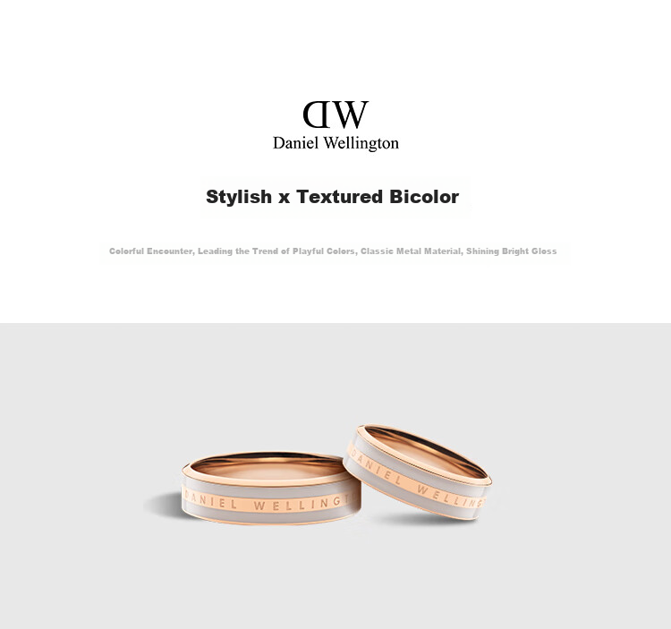 DanielWellington DW Ring for Women, Morning Mist Gray Rose Gold Size 48 Couple Rings DW053 Birthday Gift for Wome 3
