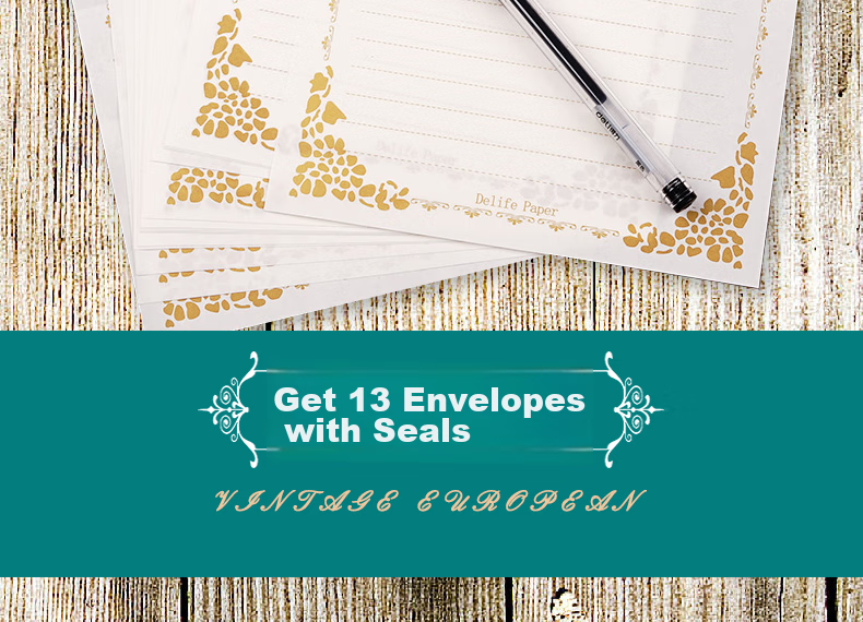 LISON 1536 Western-Style Envelopes, Red, 10 Pieces/pack, Vintage Simple Business Gold-Stamped Envelopes And Letter Paper with Sealing Stickers, Love Letter Set, European Style Envelope Bags 6