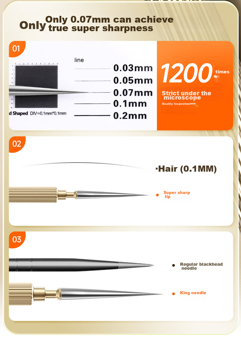 Sude Blackhead Extractor, Acne Needle, Comedone Remover Tool, Pimple Popper for Beauty Salons, Specialized Acne Needle 4