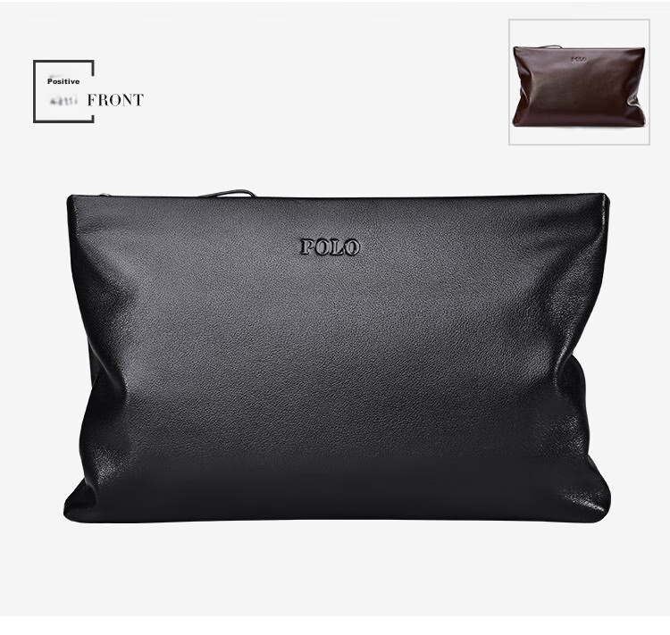 POLO Men's Handbag, Top-Grain Leather Clutch, Wallet, Cash Envelope Bag, Coin Purse, Birthday Gift for Boyfriend 9