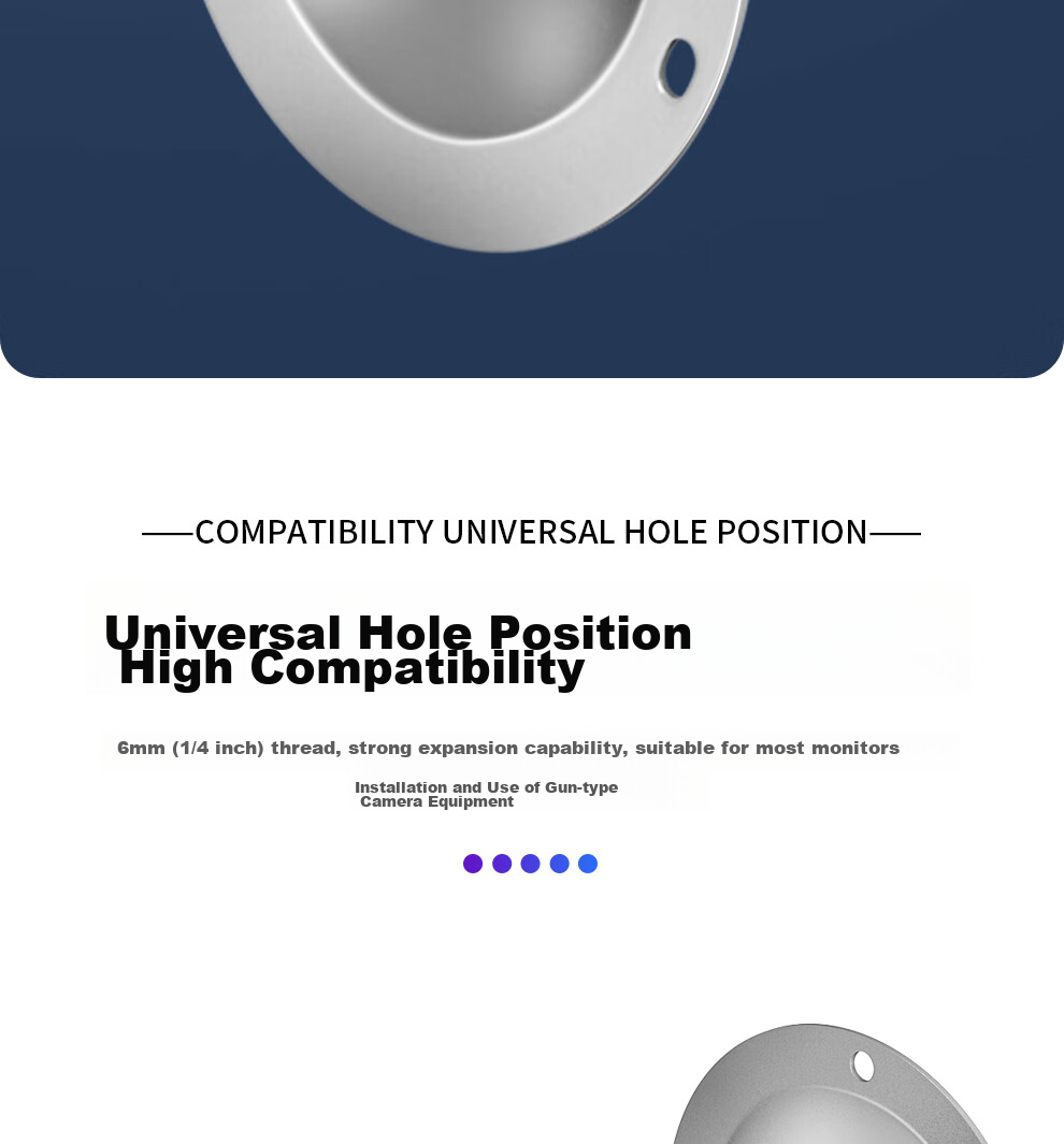 COMPCCTV COMPCCTV SMT-306S Surveillance Camera Mount with Level And Junction Box for Indoor And Outdoor Use, Adjustable Wall-Mounted Camera Bracket with Cable Management And Storage Box 9
