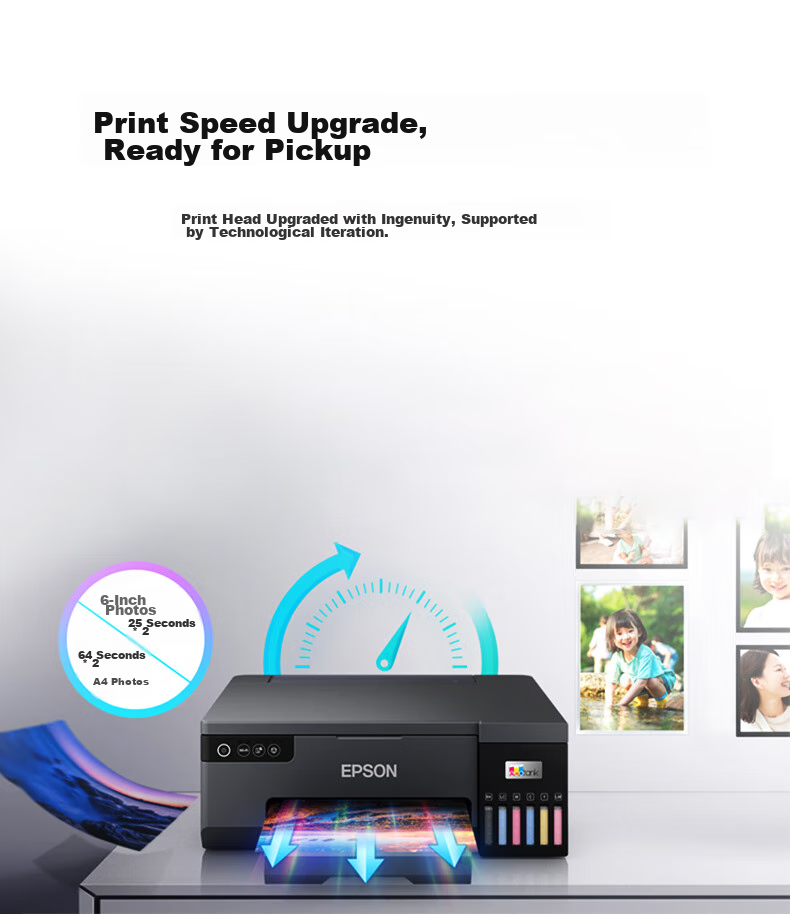 Epson L8058 A4 Ink Tank Color Inkjet Printer for Home Use, 6-Color Photo Original Continuous Ink Supply for Printing Studios, Supports WiFi Wireless 5