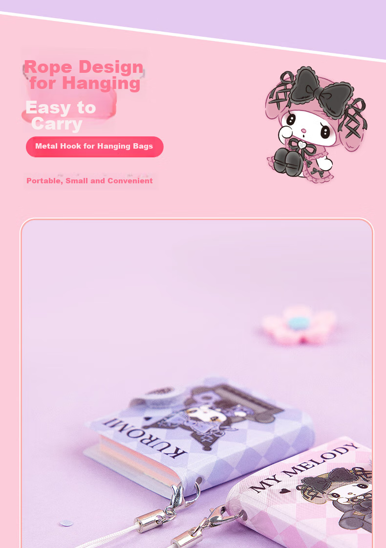 GuangBo X Sanrio Collaboration Mini Notebook, Pocket-Sized Notepad, High-Quality Journal, Memo Pad, 90*100mm/64 Pages, Glacier Green, KT81388 6