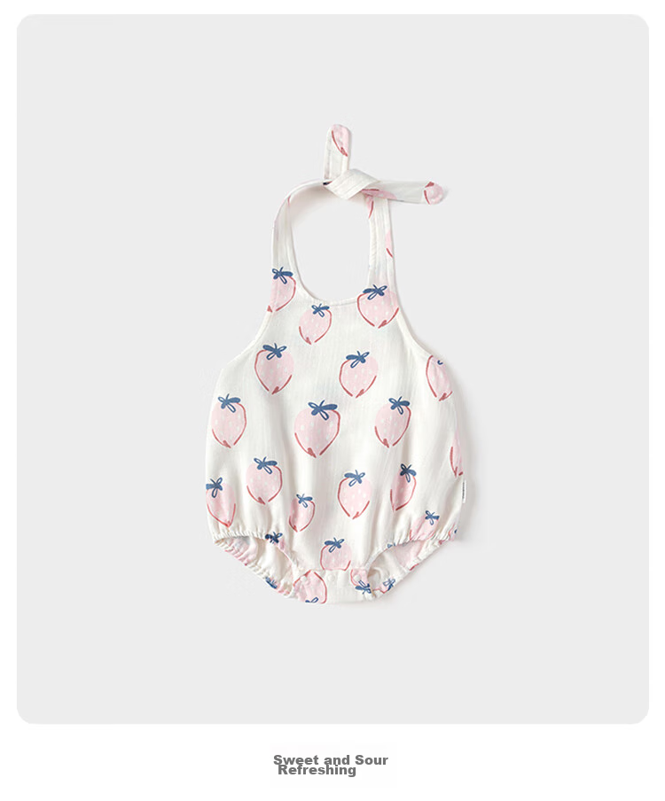 Babylove Bobo Fruit Tea Baby Romper Summer Bamboo Cotton Camellia Gauze Bodysuit Breathable Crawling Suit 21