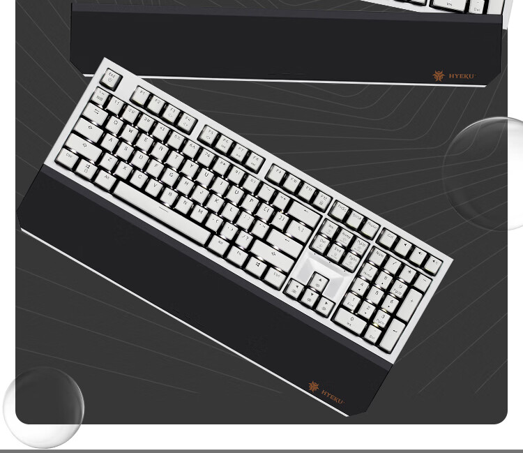 Hyeku X5 Pro Wireless Bluetooth Wired Tri-Mode Keyboard, Five-Port Hot-Swappable, 108 Keys, PBT Keycaps, Black Forest Mousse, Kailh BOX, Lava Gold Switches 2