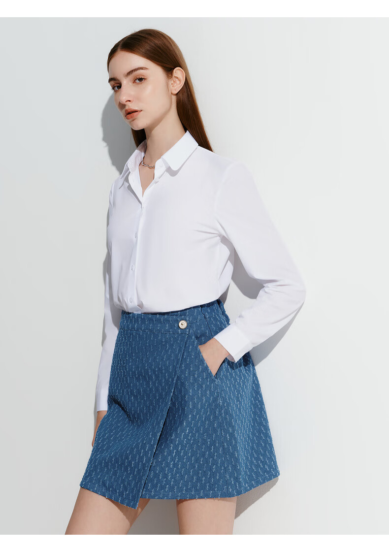 G2000 Women's Cotton Blend Long Sleeve Shirt, Comfortable and Skin-Friendly, Suitable for All Seasons, Mall Style, Commuter Wear 6