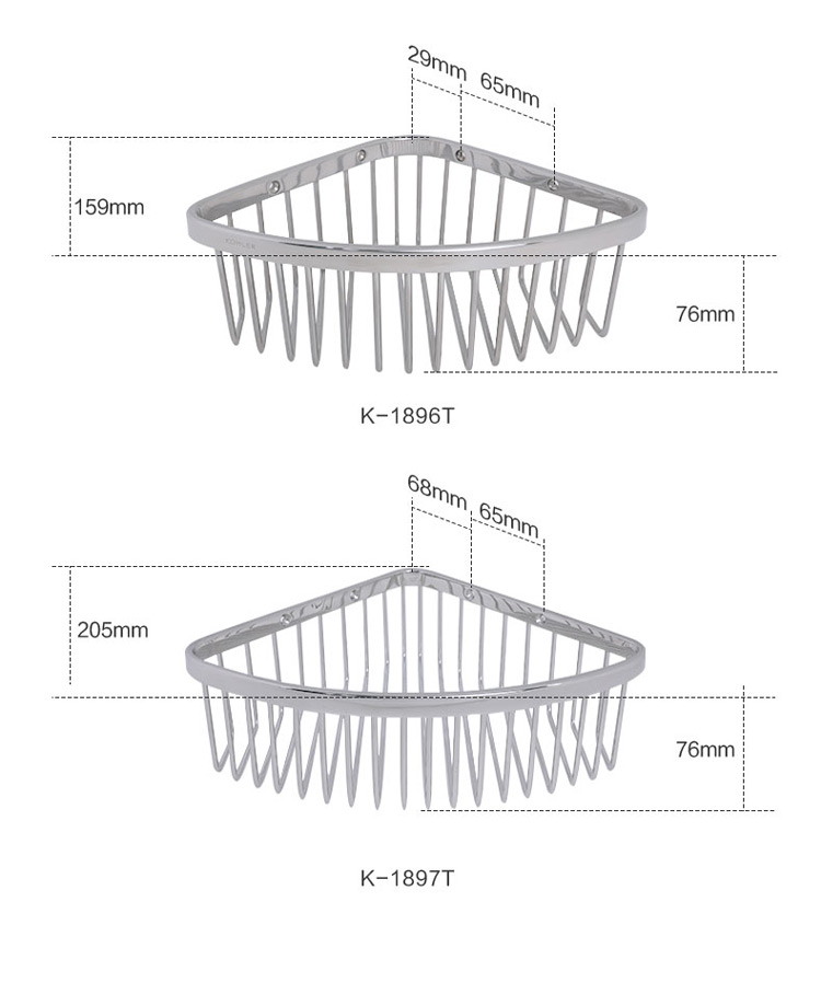 KOHLER Corner Basket Storage Rack, Bathroom Hardware Hanger, Triangular Basket K-1897T Stainless Steel, 205mm 13