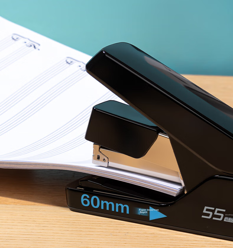 Deli 55-Page Low-Effort Stapler, Small Size, Thick Flat Staples, Anti-Jamming, Efficient Pop-Up Staple Channel, Office Supplies, 0371S Black 5
