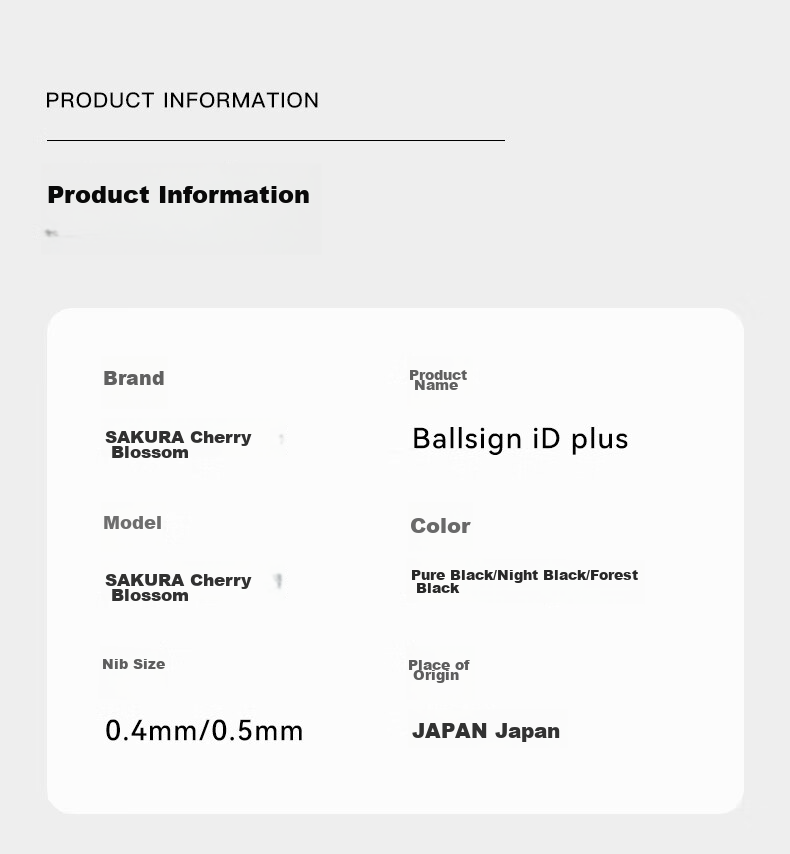 SAKURA 3-In Multifunctional Pen Ballsign ID 3C Retractable Gel Pen Night Black Pure Black Red Switchable 0.4mm Ink Pen Business Office Signature Pen B Model Mint Gree 2